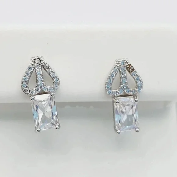 925 Sterling Silver Cubic Zirconia Earrings, U19254815